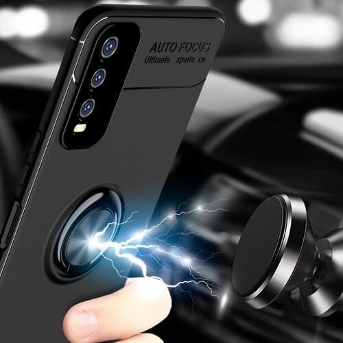 Car Magnetic Ring Stand Holder Case For VIVO Y20 Y20i Y50 Y51S Y70S S7 S6 X50 X30 Pro Soft TPU Back Cover for IQOO 5 Pro U1 Z1X