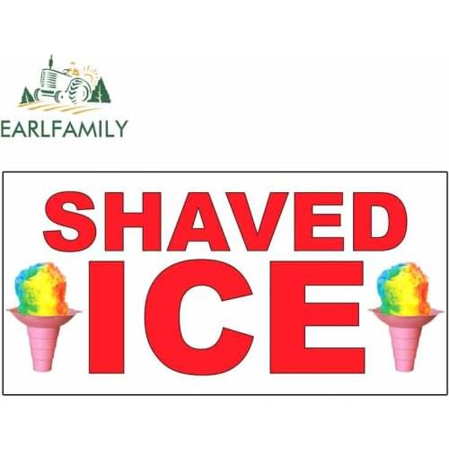 EARLFAMILY 13cm x 6.6cm For Shaved Ice Red Food Bar Humor Funny Car Stickers Waterproof Decal Vinyl Material Suitable For SUV