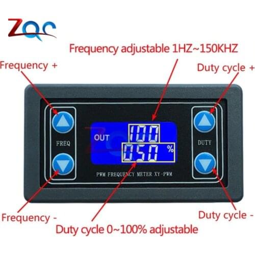 LCD Digital display PWM Pulse Frequency Duty Ratio 1HZ~150KHZ Cycle Adjustable Square Wave Rectangular Wave Signal Generator