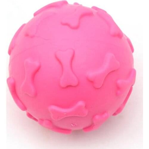 Kapmore 1pc Rubber Squeaky Dog Ball Toy Dog Bite Resistant Ball Pet Chew Ball Toy Pet Supplies Pet Accessories Random Color