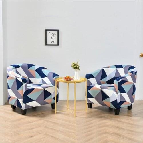 Club Single Sofa Covers Armchair Stretch Cover Printed Chair Cover For Living Room Hotel Chair Slipcovers Furniture Protector