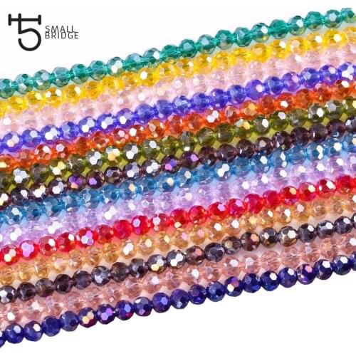 4mm Round Glass Faceted Beads For Jewelry Making Diy Bracelets Necklace Earrings Ball Shape Loose Spacer Beads