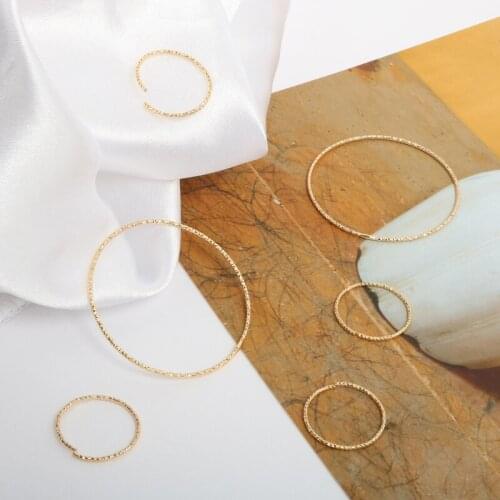 Copper plated real gold match geometric batch hemp copper wire hollow ring DIY hand-decorated earring accessories material