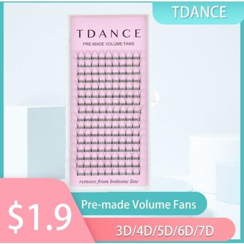 TDANCE 16 Lines Premade Volume Fans 3D/4D/5D/6D/7D 8/9mmRussian Volume Eyelash Extensions Lash Extension Faux Mink Lash