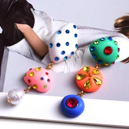 New Arrival Long Colorful Acrylic Irregular Drop Earring High-Quality Fashion Crystals Pendant Jewelry Accessories For Women