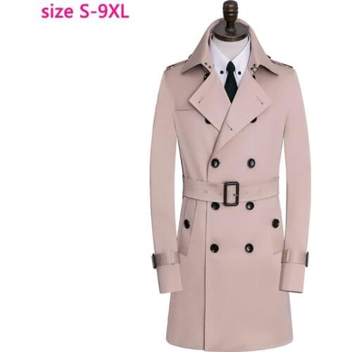 New arrival fashion Autumn Winter Men Windbreaker Long Style Double Breasted Fashion Casual Coat high quality plus size S-8XL9XL