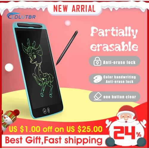 10/12'' LCD Writing Tablet Colorful Screen Partially Erasing Drawing Toys Electronic with Pen Highlighting Pads DIgital Tablets