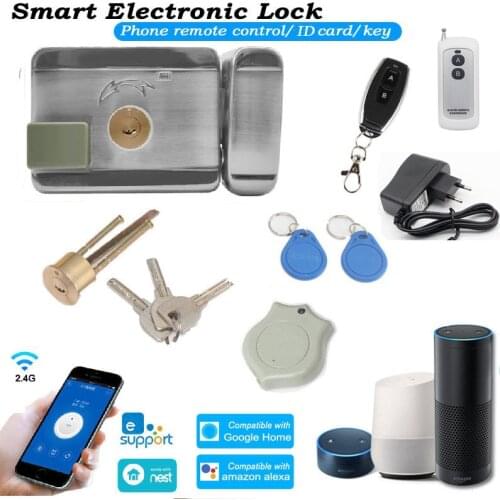 Waterproof WIFI Remote control Electric Door lcok RFID lock Mechanical key Phone ewelink Home Gate opener Access control