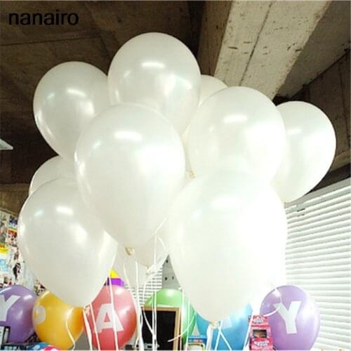 20pcs 10inch White Latex Balloons Air Balls Inflatable Wedding Party Decoration Birthday Kid Party Float Balloons Classic Toys