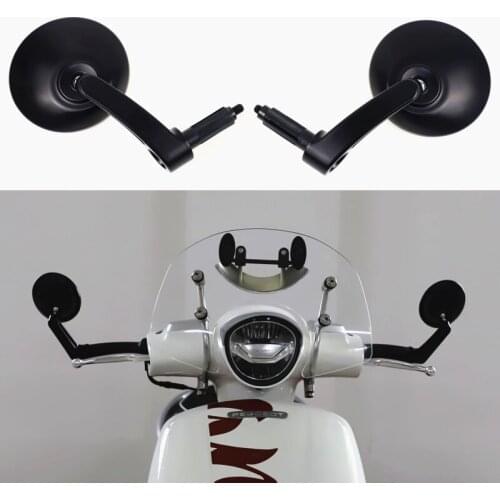 Refit Motorcycle Accessories Mirror Metal Circular Applicable Handle End Universal Black for Honda Yamaha Kawasaki Suzuki