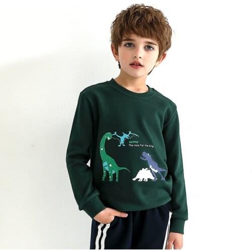Boys Hoodie O-Neck Sweatshirts Girl Long Sleeve T-shirt Dinasour Casual Tees Streetwear Clothes Kids Pullover Streetwear for Boy
