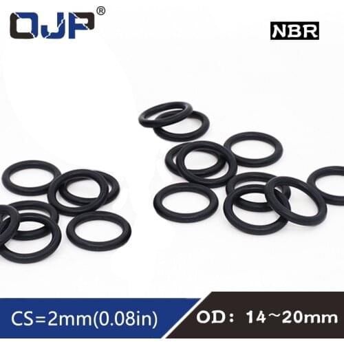 50PC/lot Rubber Ring NBR Sealing O Ring OD14/15/16/17/18/19/20*2mm O-Ring Seal Gaskets Nitrile Oil resistance Ring Washer