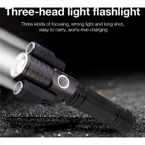 Flashlight LED Strong Light USB Rechargeable Waterproof Zoom Flashlight Camping Fishing Riding Multifunctional Portable Lamp