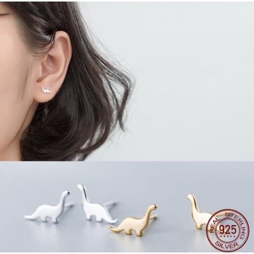 La Monada Animal Dinosaur Korean Minimalist Women Earrings Silver 925 Stud Fine In Jewelry Silver 925 Stud Earrings For Women