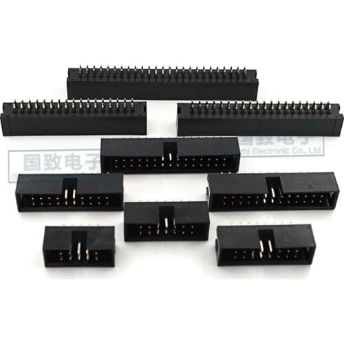 10pcs dip 6/10/20/26/34/40 PIN 2.54MM pitch MALE SOCKET straight idc box headers PCB CONNECTOR DOUBLE ROW 10P/20P/40P DC3 HEADER