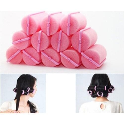 12Pcs/Bag Magic Sponge Foam Cushion Hair Styling Rollers Curlers Twist Tool Hair clings to foam-rollers for fast, even wind-ups