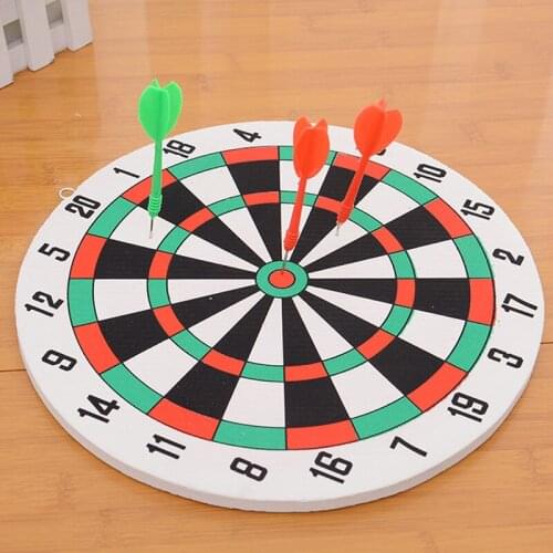 29.5cm Diameter Dart Board + 3pcs Dart Wall Mounted Double-sided Dual-purpose Thick Foam Dart Board Set 2020