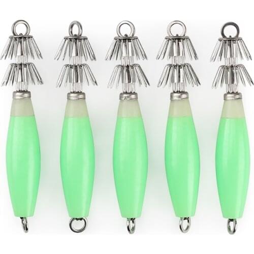 5pcs/lot Luminous Simulation Squid Bait Tackle Lures Squid Jig Fishing Lure With Hook 10cm/15g