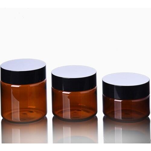 60ML 100ML 120ML Facial Mask Refillable Bottle PET Plastic Aloe Gel Bottle Dark Brown Cosmetics Eye Cream Facial Cream Bottle