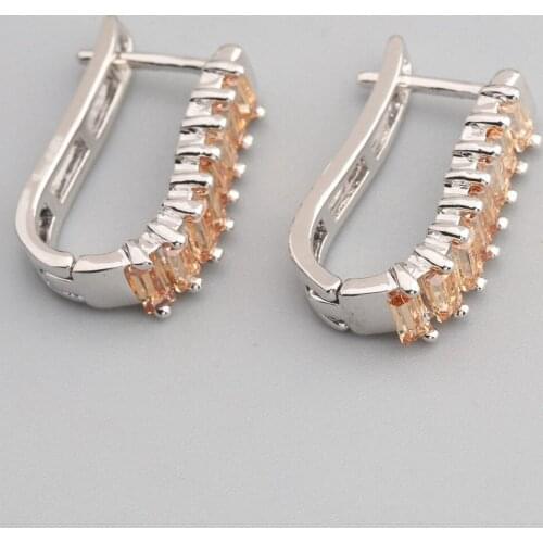 Flawless Brown Morganite 2*4mm Semi-precious Silver Cool For Womens Earrings ED0684