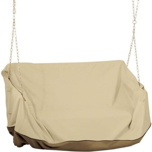 Porch Swing Cover Waterproof, Outdoor Swing Covers for Hanging Swing 56inchX32inchX25inch,Beige&Coffee