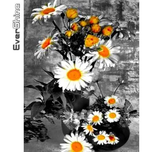 Evershine 5D DIY Diamond Painting Daisy Rhinestones Art Diamond Embroidery Flower Cross Stitch Kits New Arrival Home Decoration