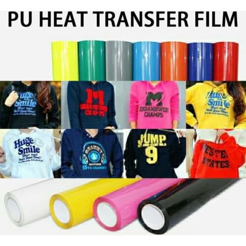HTV PVC Heat Transfer Vinyl Roll Easy to Cut Weed Permanent Adhesive T-Shirts Iron on Vinyl Heat Press Film 20cm x100cm