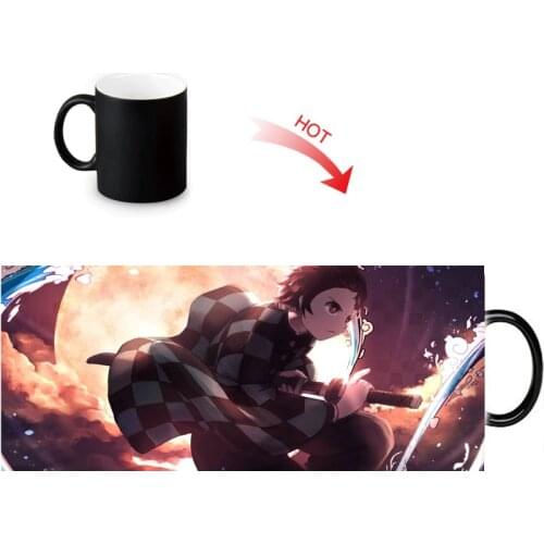 Demon Slayer mugs morphing heat reveal coffee mug hot water changing color magic tea cups customize gift