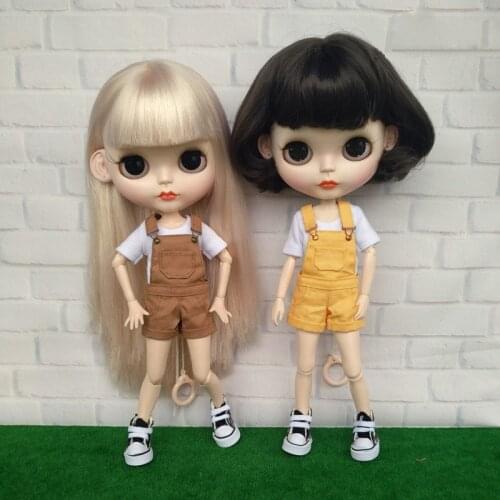 8 Colors Dolls Overalls Short Bib Blyth Pants Doll Clothes acessories( Fit blyth, Licca, Azone,Pullip,ICY, 1/6 Doll)