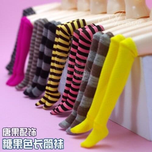 Dolls for Girls cute Stripe Stockings for Kurhn doll ,Blythe,Bobbi, Liv ,Jeanne ,Dolls Accessories princess doll stock clothes