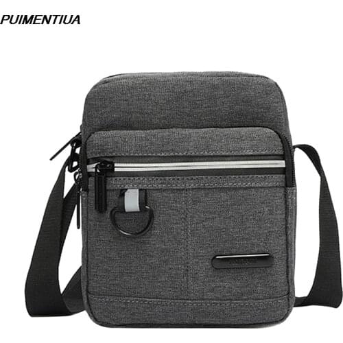 Small Travel Business Mens Shoulder Bag Solid Color Casual Messenger Crossbody Bag Canvas Fashion Zip Multifunctional Handbags