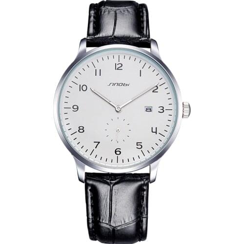 SINOBI Causal Business Men Wrist Watches Leather Watchband Top Luxury Brand Males Geneva Quartz Clock Gentleman Wristwatch 2016