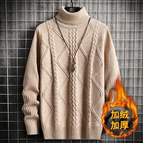 Mens high collar winter sweater