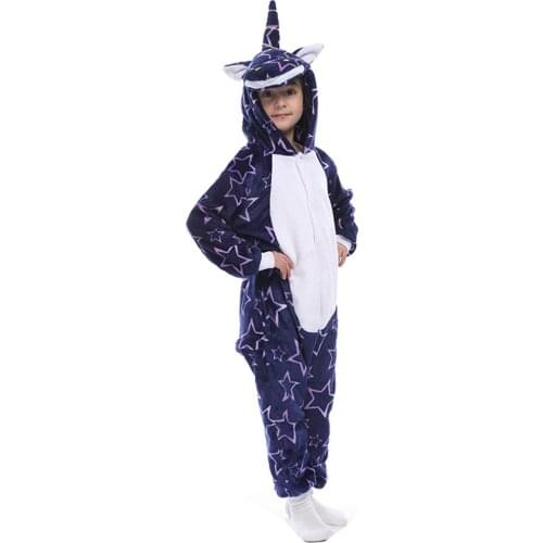 New autumn and winter childrens cartoon animals conjoined pajamas Tianma unicorn home clothes show clothes