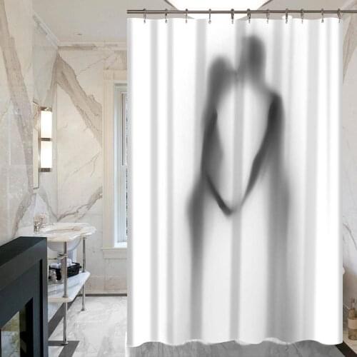 New Boho Decoration Home Decor Shower Curtain Sexy Cartoon Girl Couple Shadow Personal Bathroom Psychedelic Hanging Curtain