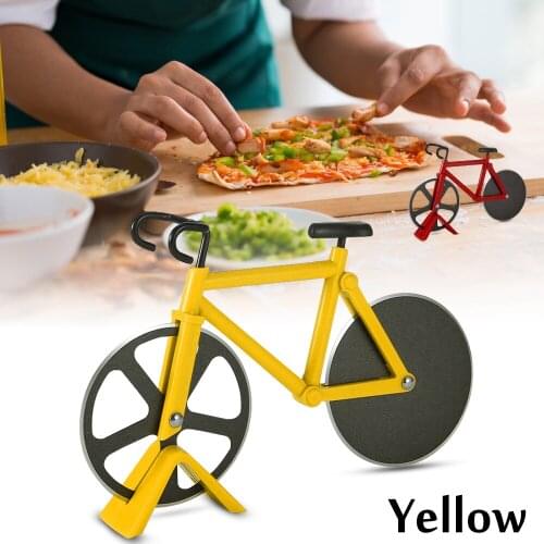 Ew Bike Round Pizza Cutter Pizza Cutting Tool Interesting Bicycle Pizza Cutter Stainless Steel Double Pizza Cutter Kitchenware
