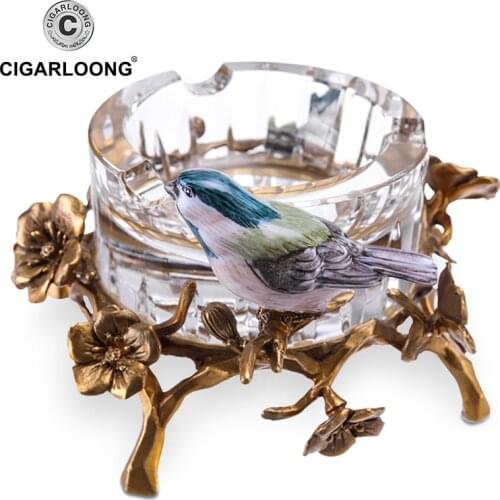 CIGARLOONG Cigar Ashtray European Austrian Crystal Ashtray Magpie FH01-1276