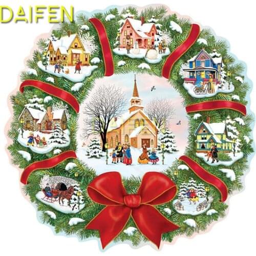 Full Square Diamond painting Cross stitch Christmas gift Bell house Tie Full Round Diamond embroidery DIY 3D Diamond mosaic