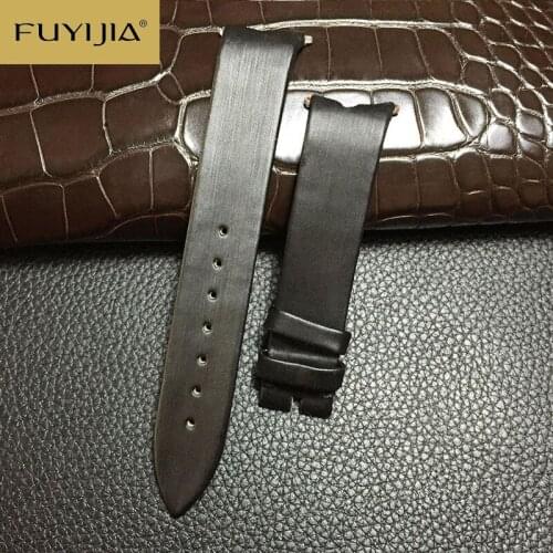 FUYIJIA Women Watchband 18MM 21MM Custom LIMELIGHT GALA Strap Juan Silk Grain Cowhide Watchbands Waterproof Genuine Leather Belt