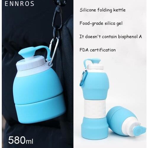 ENNROS 580ml silicone folding cup folding kettle retractable folding outdoor travel portable Eco-Friendly Stocked Recommend