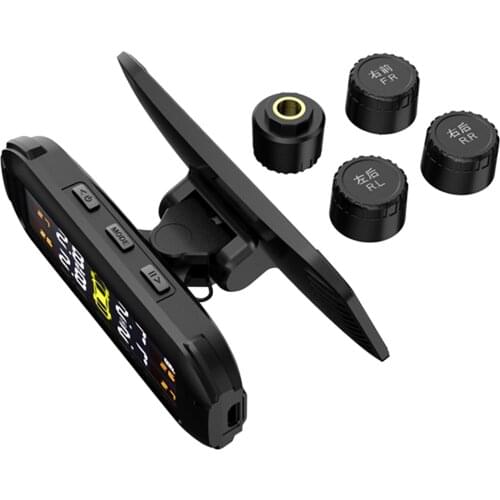 Tpms Solar Car Tire Pressure Monitoring System with 4 External Sensors, IP67 Waterproof Car Tyre Pressure Monitoring System Kit