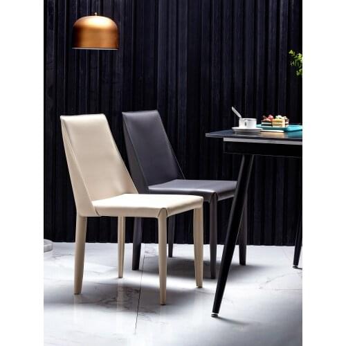 Nordic Saddle Leather Dining Chair Family Luxury Negotiation Hotel Chair Italian Very Simple Chair Simple Modern Restaurant Chai
