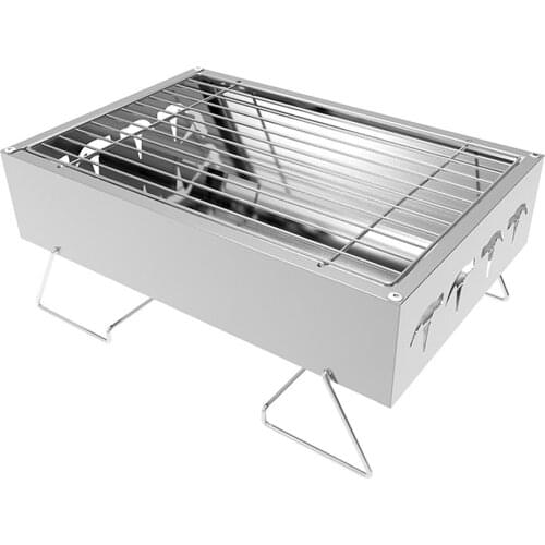 Folding Barbecue Stainless Steel Folding Charcoal BBQ Grill Portable Outdoor Camping Picnic Barbecue Grill