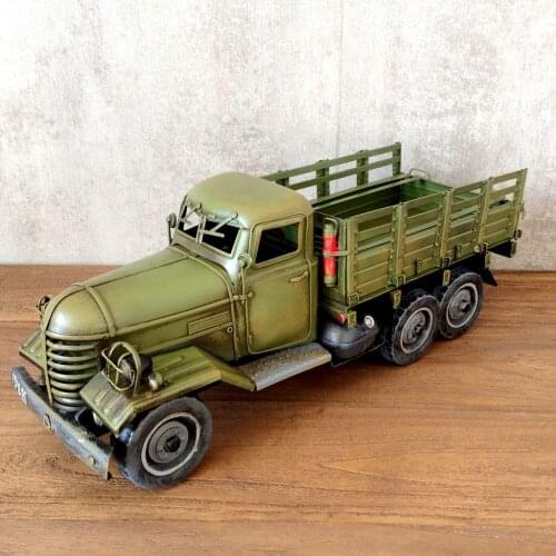 Old Truck Camion Vintage Ironwork Model Tin Retrocar Crafts Handmade Collection Handicraft Decorations Gifts Nostalgic
