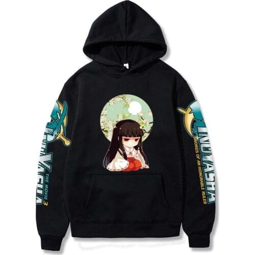 Inuyasha Hoodies Sweatshirt Higurashi Kagome Pullover Fashion Designer Streetwear Men Autumn Hip Hop Hoodie Pullover