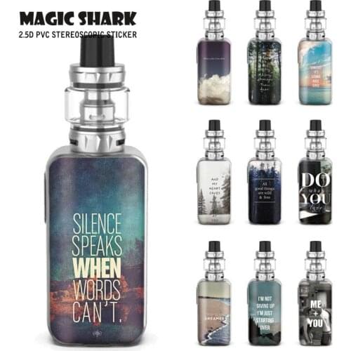 Magic Shark Fashion 2.5D Stereo English Words Natural Waterproof PVC Case for Luxe Sticker Skin Film for Vaporesso Luxe S