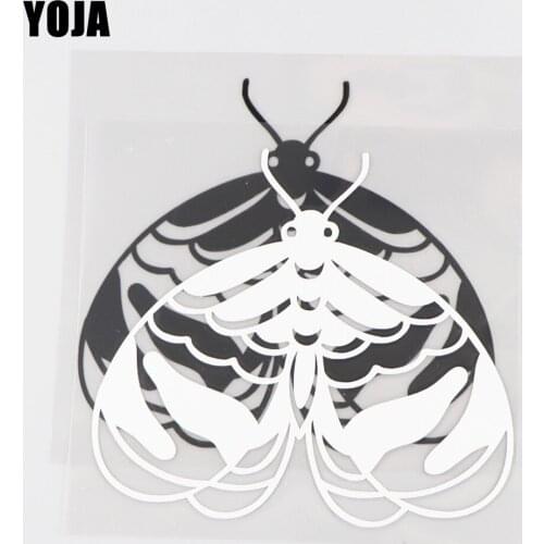 YOJA 12.4×11.1CM Cartoon Animals Lovely Moth Vinyl Decal Car Stickers Pattern Black/Silve0r 19C-0131