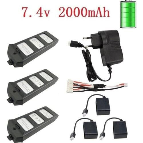 Upgrade 2000mAH 7.4V LiPo Battery Charger sets For MJX R/C Bugs 5W B5W RC Quadcopter Helicopter spare parts 7.4V Drone Battery