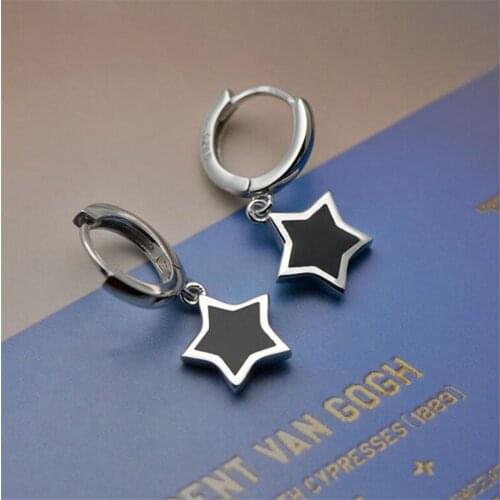 925 Sterling Silver Star Charms Stud Earrings For Women Girls Wedding Party Fashion Jewelry eh848