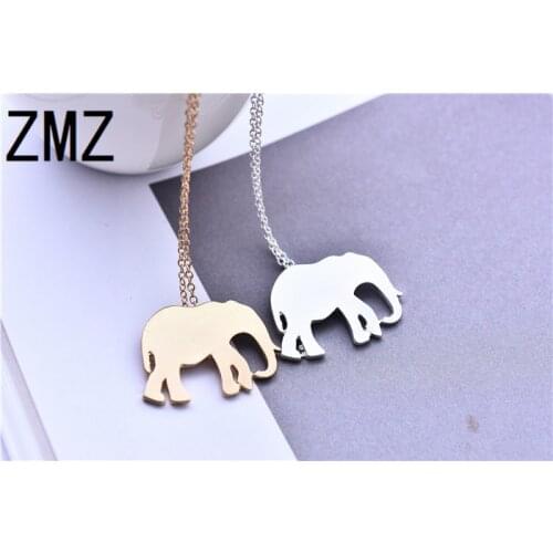 ZMZ 50pcs/lot 2018 pop fashion jewelry gold/silver elephant pendant cute lovely animal necklace for women party gift for friends